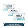 Picture of Kirk's Castile Bar Soap Clean Soap for Men, Women & Children | Premium Coconut Oil | Sensitive Skin Formula, Vegan | Fragrance-Free/Unscented | 4 oz. Bars - 3 Pack