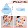 Picture of Pimoys 6 Pieces Powder Puff Face Soft Triangle Makeup Puff for Loose Powder Setting Powder, Velour Makeup Blender Sponge Set Beauty Makeup Tool, Blue