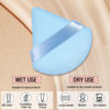 Picture of Pimoys 6 Pieces Powder Puff Face Soft Triangle Makeup Puff for Loose Powder Setting Powder, Velour Makeup Blender Sponge Set Beauty Makeup Tool, Blue