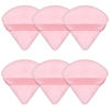 Picture of Pimoys 6 Pieces Pink Powder Puff Face Soft Triangle for Loose Powder, Velour Makeup Sponge Set Setting Powder Puff Beauty Makeup Tools