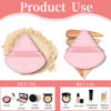 Picture of Pimoys 6 Pieces Pink Powder Puff Face Soft Triangle for Loose Powder, Velour Makeup Sponge Set Setting Powder Puff Beauty Makeup Tools