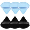 Picture of Pimoys 6 Pieces Powder Puff Triangle Makeup Puffs for Face Powder Setting Powder Cosmetic Foundation Blending Sponge Beauty Makeup Tool, Black and Blue