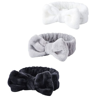 Picture of WSYUB Spa Headband, Makeup Headband, Fluffy Makeup Headbands, Slumber Party Supplies, Facial Headbands Headband for Washing Face, Bow Hair Band