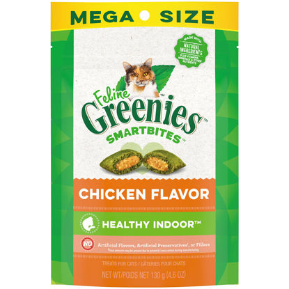 Picture of FELINE GREENIES SMARTBITES HEALTHY INDOOR Natural Treats for Cats, Chicken Flavor, 4.6 oz. Pouch