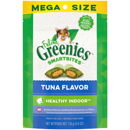 Picture of Greenies Feline Smartbites Healthy Indoor Natural Treats for Cats, Tuna Flavor, 4.6 oz. Pouch (Pack of 1)