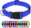 Picture of TagME Reflective Nylon Dog Collars, Adjustable Classic Dog Collar with Quick Release Buckle for Puppy, Royal Blue, 3/8in Width (XS)