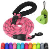 Picture of Joytale 6/5/4 FT Leashes for Small Medium Breed Dogs, Heavy Duty Nylon Braided Rope Dog Leash, Comfortable Padded Handle Strong Leashes with Poop Bags and Dispenser, Pink, 5'×3/8''