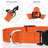 Picture of TagME Reflective Nylon Dog Collars, Adjustable Classic Dog Collar with Quick Release Buckle for Small Dogs, Orange, 5/8" Width