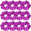 Picture of 12 Pcs Satin Silk Scrunchies Hair Ties, Fashion Hair Bands, Bow Ropes, Elastic Bracelets, Ponytail Holders for Women and Girls (4.5 Inch, Pink Purple)