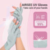 Picture of AIRSEE UV Gloves for Nail Lamp,Professional UPF50+ UV Protection Gloves for Manicures Nail Art,Fingerless Gloves That Shield Skin from The Sun and Nail Lamp (Mint Green)