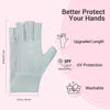 Picture of AIRSEE UV Gloves for Nail Lamp,Professional UPF50+ UV Protection Gloves for Manicures Nail Art,Fingerless Gloves That Shield Skin from The Sun and Nail Lamp (Mint Green)