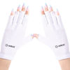 Picture of AIRSEE UV Gloves for Nail Lamp,Professional UPF50+ UV Protection Gloves for Manicures Nail Art,Fingerless Gloves That Shield Skin from The Sun and Nail Lamp (White)