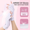 Picture of AIRSEE UV Gloves for Nail Lamp,Professional UPF50+ UV Protection Gloves for Manicures Nail Art,Fingerless Gloves That Shield Skin from The Sun and Nail Lamp (White)