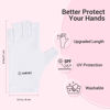 Picture of AIRSEE UV Gloves for Nail Lamp,Professional UPF50+ UV Protection Gloves for Manicures Nail Art,Fingerless Gloves That Shield Skin from The Sun and Nail Lamp (White)