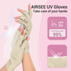 Picture of AIRSEE UV Gloves for Nail Lamp,Professional UPF50+ UV Protection Gloves for Manicures Nail Art,Fingerless Gloves That Shield Skin from The Sun and Nail Lamp (Nude)