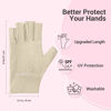 Picture of AIRSEE UV Gloves for Nail Lamp,Professional UPF50+ UV Protection Gloves for Manicures Nail Art,Fingerless Gloves That Shield Skin from The Sun and Nail Lamp (Nude)