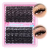 Picture of ALICE Eyelash Extensions Lash Clusters 280pcs 10-18MM Wispy Individual Lashes Fluffy Volume Mix 60D 80D D Curl Lash Extensions Self Application at Home