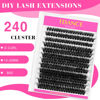 Picture of DIY Lash Extension Kit Cluster Lashes Kit with Mega Volume Lash Clusters, Lash Applicator, Lash Bond and Seal for DIY Eyelash Extension Kit at Home(Kit-Thick-80D,10-20mm)