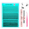 Picture of VAVALASH Lash Clusters Extensions Kit 300Pcs 3 Styles 10D 20D 30D-0.07-8-16MM Cluster Lashes Wispy DIY Individual Lashes, Lash Bond and Seal, Lash Tweezer for DIY at Home (10D+20D+30D-Kit)