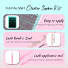 Picture of VAVALASH DIY Lash Extension Kit 300 PCS Individual Cluster Lashes Kit 50D 0.07-D-9-16mm Lash Clusters, Lash Bond and Seal, Lash Tweezer for DIY Eyelash Extension at Home（Kit-50D-0.07-D-9-16MIX）