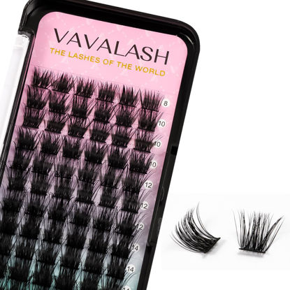 Picture of VAVALASH Lash Clusters 72 PCS DIY Eyelash Cluster Extension Light and Soft 72 Clusters Lashes Extensions Easy Full Mega Volume Lashes C/D Curl Cluster Eyelashes (VY24, D Curl-8-16mm Mix)