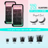 Picture of VAVALASH Lash Clusters 72 PCS DIY Eyelash Cluster Extension Light and Soft 72 Clusters Lashes Extensions Easy Full Mega Volume Lashes C/D Curl Cluster Eyelashes (VY24, D Curl-8-16mm Mix)