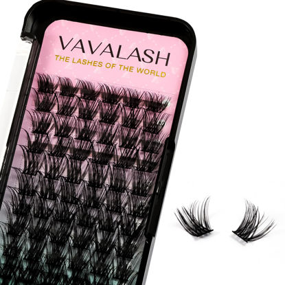 Picture of VAVALASH Lash Clusters 72 PCS DIY Eyelash Cluster Extension Light and Soft 72 Clusters Lashes Extensions Easy Full Mega Volume Lashes C/D Curl Cluster Eyelashes (VY14, C Curl-8-16mm Mix)