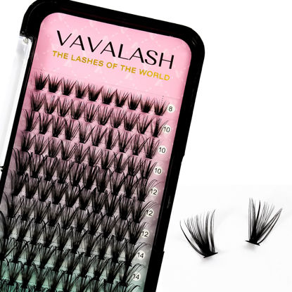 Picture of VAVALASH 120 PCS Individual Cluster Lashes Extensions DIY Eyelash Extension 10D 20D 30D 40D 50D Light and Soft False Lash Clusters Easy Full Lash Extensions DIY at Home (Cluster-30D-C-8-16mm Mix)