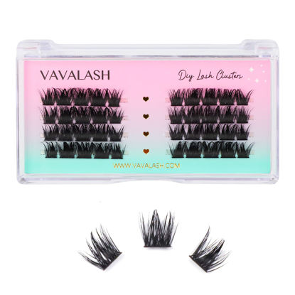 Picture of VAVALASH Individual Cluster Lashes 40 PCS DIY Eyelash Extension Light and Soft Faux Mink Slik Lash Clusters Easy Full Lash Extensions DIY at Home (V07,D Curl-Mix)