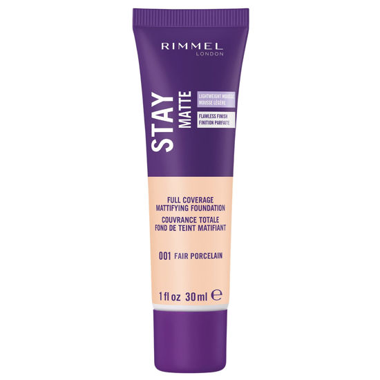 Picture of Rimmel London Stay Matte Liquid Mousse - 001 Fair Porcelain - Foundation, Lightweight, Shine Control, Oil-Free, 1oz