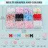 Picture of 600 Pcs 3D Nail Charms and Flatback Pearls Set 1, 8 Colors Nail Bows Charm + Pink&White Star Heart Moon Cute Nail Jewels + 2-4mm White Nail Pearls for Nail Art DIY Decoration with Pickup Tools