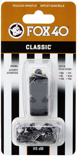 Picture of Fox 40 Classic Official Whistle with Break Away Lanyard (Black)