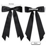 Picture of 2PCS Silky Satin Hair Bows Hair Clip Black Red Hair Ribbon Ponytail Holder Accessories Slides Metal Clips Hair Bow for Women Girls Toddlers Teens Kids