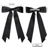 Picture of 2PCS Silky Satin Hair Bows Hair Clip Beige Black Hair Ribbon Ponytail Holder Accessories Slides Metal Clips Hair Bow for Women Girls Toddlers Teens Kids