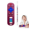 Picture of Silicone Baby Teething Toys,TV Remote Control Shape Teething Toys,Remote Teether for Babies 0-18 Months,BPA Free(Burgundy)