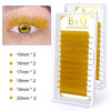 Picture of Colored Eyelash Extensions Yellow Color Individual Lash Extensions 0.15 D Curl Colorful Classic Lash Extensions (Orange-D-0.15,15-20MIX)