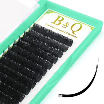 Picture of Flat Lashes D-0.20-12 Ellipse Flat Lashes D Durl Flat Lash extensions 0.15 0.20 Matte Black 9 to 18 mm EyeLash Extensions (D-0.20,12 mm)