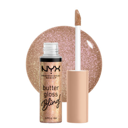 Picture of NYX PROFESSIONAL MAKEUP Butter Gloss Bling Lip Gloss, Non Sticky and Shiny Vegan Lip Makeup - Bring The Bling