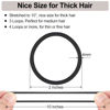 Picture of Vrose Flosi 36 Black Hair Ties For Thick Curly Hair - 4mm Large Rubber Bands For Hair Nylon Hair Elastic No Damage Ponytail Holders - Hair Styling Accessories for Women All Hair Types