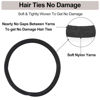 Picture of Vrose Flosi 36 Black Hair Ties For Thick Curly Hair - 4mm Large Rubber Bands For Hair Nylon Hair Elastic No Damage Ponytail Holders - Hair Styling Accessories for Women All Hair Types