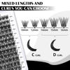 Picture of Lash Clusters 72 PCS Individual Lashes 10-16mm Eyelash Clusters D Curl Mixed Cluster Eyelash Extensions Natural Wispy Cluster Lashes Beginner Reusable Eyelash Extension Lasting Lash(DV02-MIX)