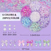 Picture of 120 Pcs 3D Nail Bow Charms + 2-4mm Nail Pearls Set 2, 6 Colors Shiny Bow Charms and White Flatback Pearls with Nail Charm Glue Gel(UV Needed) and Pickup Tools for Nail Art Decoration