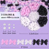 Picture of 120 Pcs 3D Nail Bow Charms + 2-4mm Nail Pearls Set 8, Pink White Black Bow Nail Charms and White Flatback Pearls with Nail Charm Glue Gel(UV Needed) and Pickup Tools for Nail Art Decoration