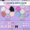 Picture of 2 Boxes 3D Bow Nail Charms and Flatback Pearls Set, 240 Pcs Shiny Cute Bow Charms in 12 Colors for Nail Design + 2-4mm White Nail Pearls with Pickup Tweezer and Pencil for Nail Art Decoration