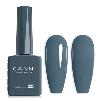 Picture of CANNI Slate Blue Gel Nail Polish, 1Pcs Haze Blue Gel Polish Deep Navy Baby Blue Color Nail Polish Gel High Gloss Soak Off U V Gel Nail French Nail Manicure Salon DIY