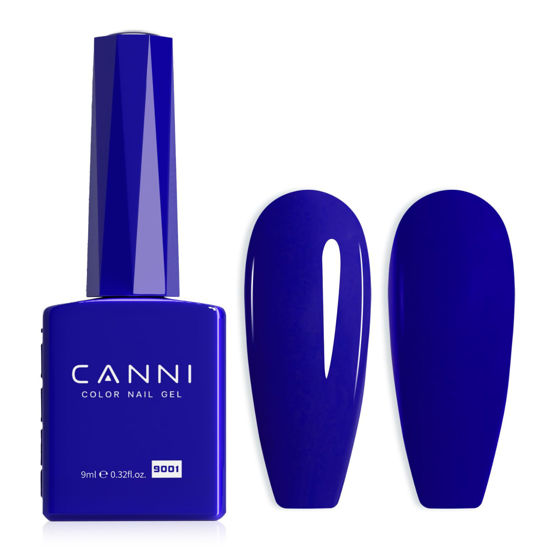 Picture of CANNI Royal Blue Gel Nail Polish, 1Pcs Navy Blue Gel Polish Dark Cobalt Blue Color Nail Polish Gel High Gloss Soak Off U V Gel Nail French Nail Manicure Salon DIY