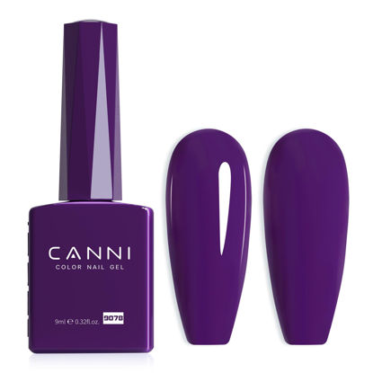 Picture of CANNI Purple Gel Nail Polish, 1Pcs Dark Purple Gel Polish Neon Purple Color Nail Polish Gel High Gloss Soak Off U V Gel Nail French Nail Manicure Salon DIY