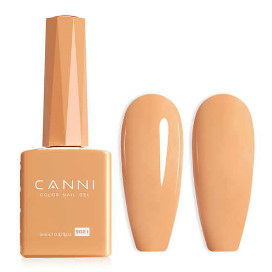 Picture of CANNI Creamy Orange Gel Nail Polish, 1Pcs Nude Gel Polish Pastel Orange Summer Color Nail Polish Gel High Gloss Soak Off U V Gel Nail French Nail Manicure Salon DIY