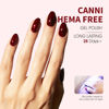 Picture of CANNI Glitter Red Gel Nail Polish, 1Pcs Dark Burgundy Red Gel Polish Sparkle Bright Red Color Nail Polish Gel High Gloss Soak Off U V Gel Nail French Nail Manicure Salon DIY