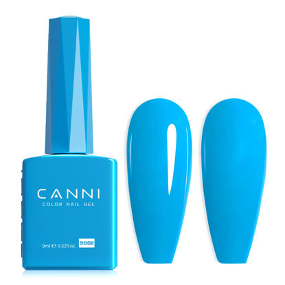 Picture of CANNI Blue Gel Nail Polish, 1Pcs Bright Blue Gel Polish Light Blue Color Nail Polish Gel High Gloss Soak Off U V Gel Nail French Nail Manicure Salon DIY